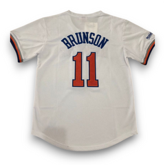 New York Knicks, Jalen Brunson, White Mesh Sleeved Hardwood Classics