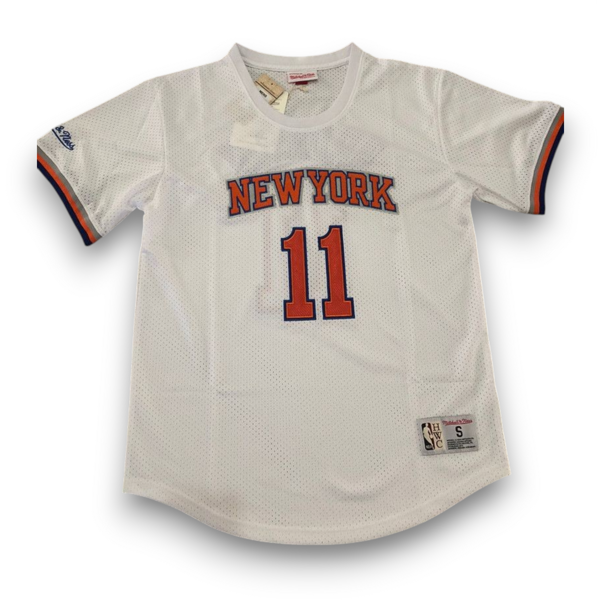 New York Knicks, Jalen Brunson, White Mesh Sleeved Hardwood Classics